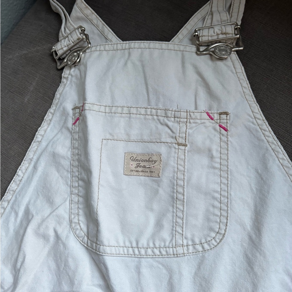 UNIONBAY Cream Overalls with Red Tag